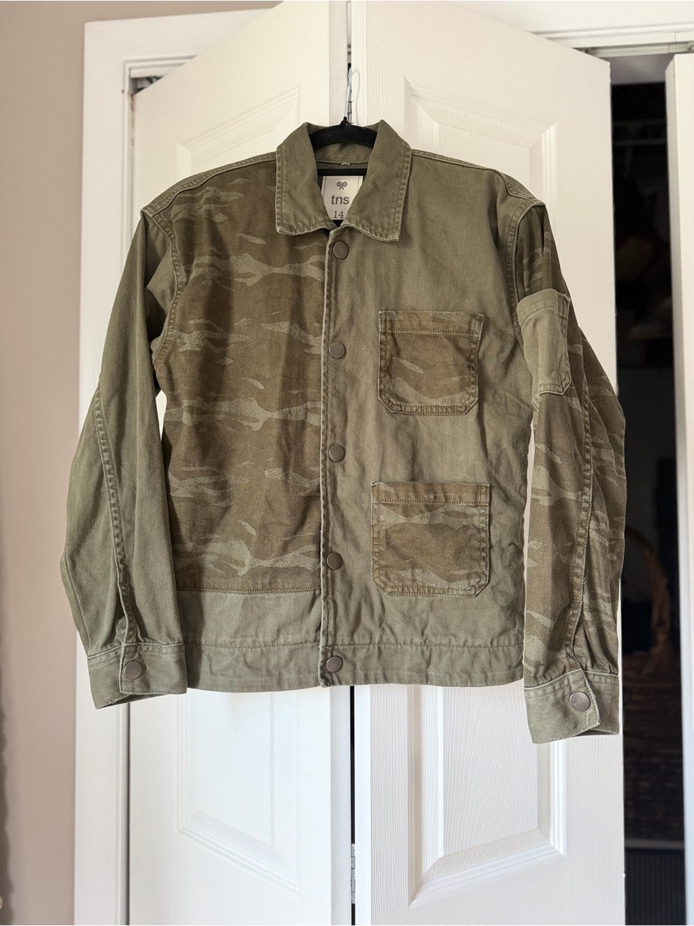 TNS Olive Camouflage Military Patchwork Jacket
